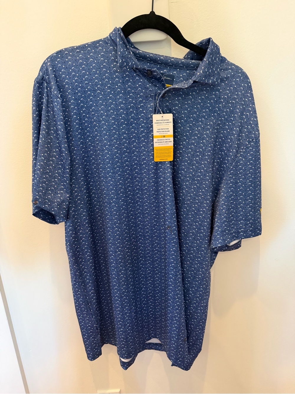 Jack Nicklaus Men's Blue Patterned Polo Shirt